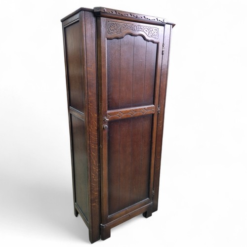 Carved oak fitted wardrobe - oak, –