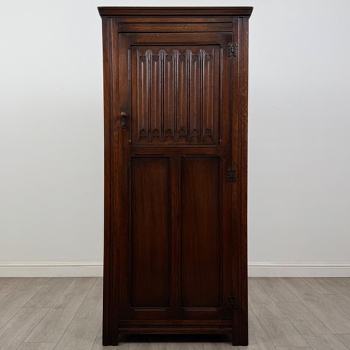 Antique edwardian oak wardrobe - edwardian,