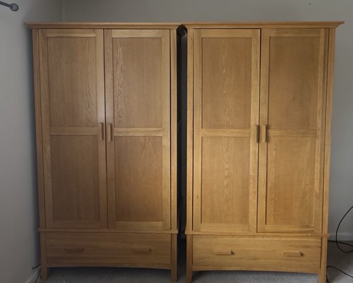 Solid oak double - oak, wardrobes