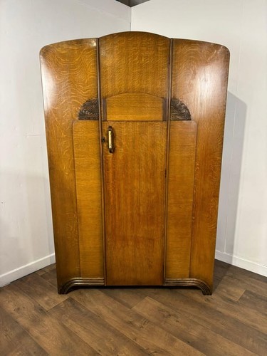 Vintage oak veneer wardrobe - vintage,
