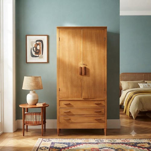 Vintage wardrobe oak with - vintage,