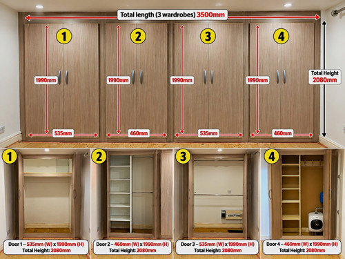 Light wood fitted wardrobe - fitted,