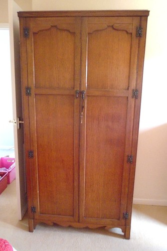 Vintage oak two door - oak, wardrobe