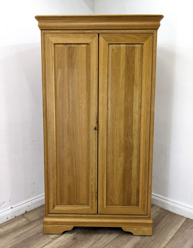 Wardrobe solid oak tall double - solid,