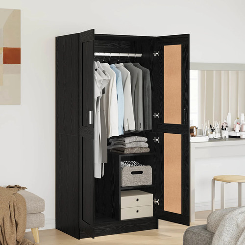 Walplus wardrobe black oak - wardrobe,