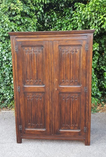 Antique oak wardrobe - oak,