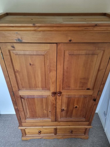 Solid pine wardrobe with - solid,