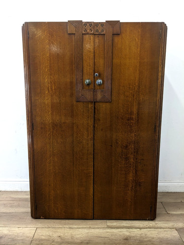 Wardrobe art deco - oak, veneer