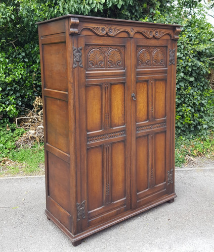 Antique oak wardrobe - oak,
